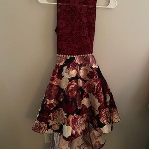 Speechless High Neck Floral High-Low Dress